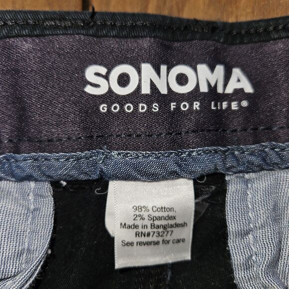 Men’s Sonoma Flexwear Straight Leg Black Cargo Khaki Pants 34x32 Utility Stretch - Picture 4 of 9